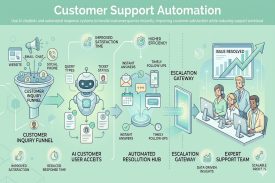 AI-powered lead management automation system showing lead capture, qualification, and workflow optimization process